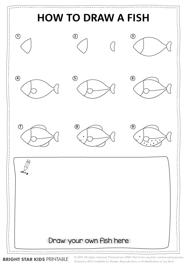 How to Draw A Fish Step By Step - For Kids & Beginners-saigonsouth.com.vn