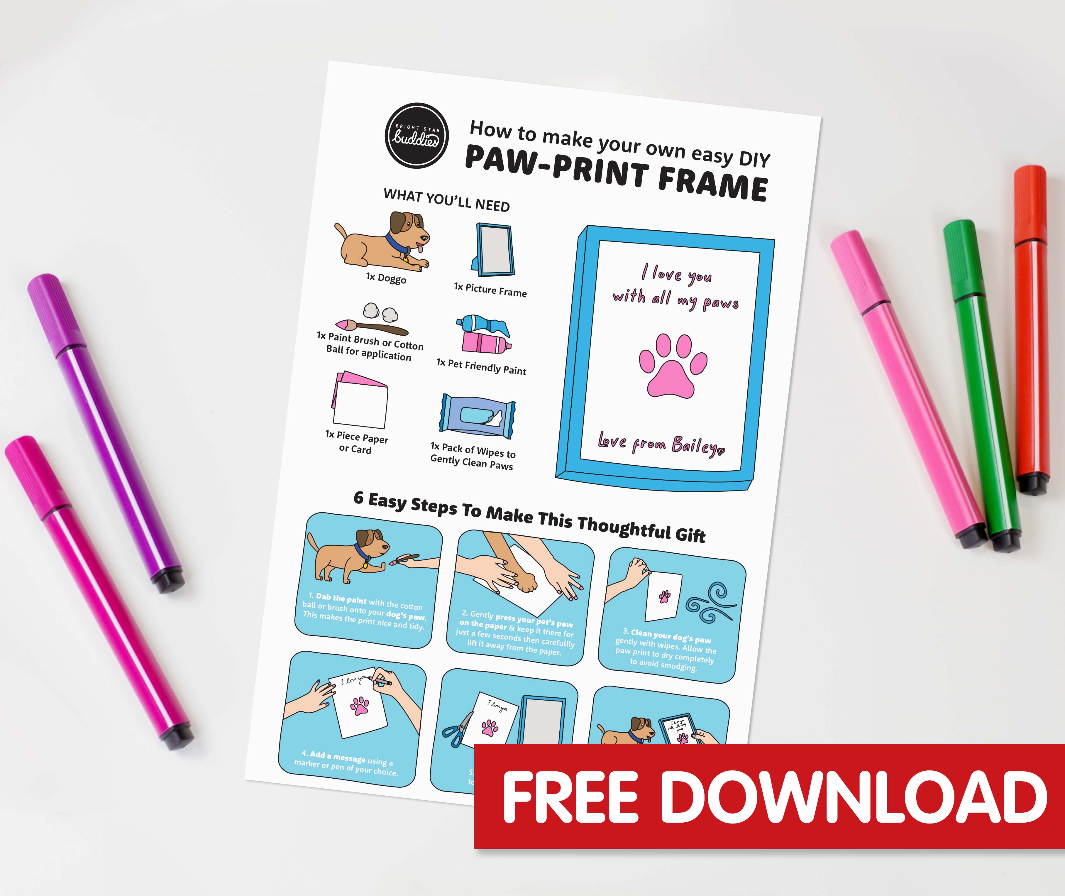 Dog Paw Print Frame